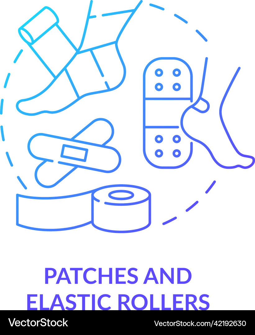 Patches and elastic rollers blue gradient concept Vector Image