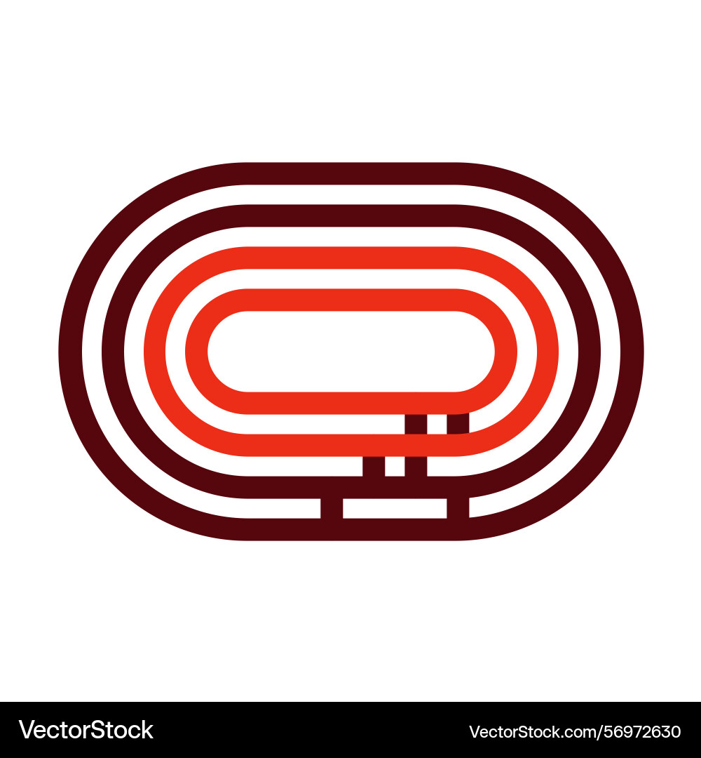 Running track thick line two color icons vector image