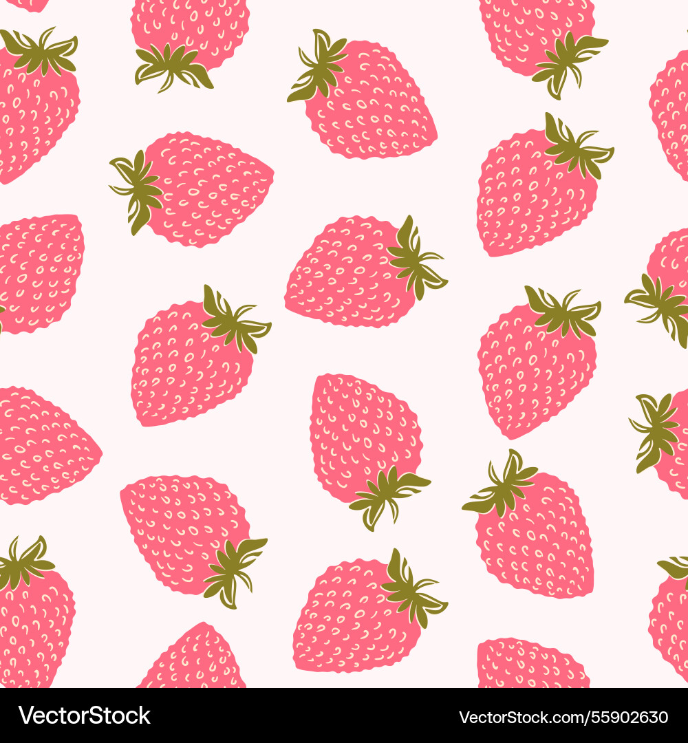 Seamless pattern with strawberry on color Vector Image