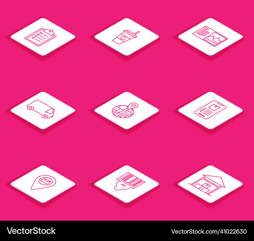Set line verification of delivery list clipboard Set line verification of delivery list clipboard vector image