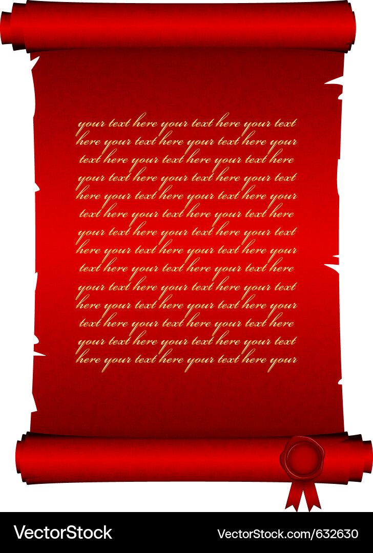 Vintage Red Scroll Vector Image