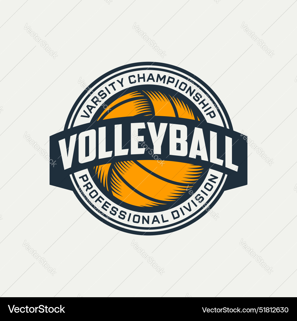 Vintage Volleyball Badge Emblem Vector Image