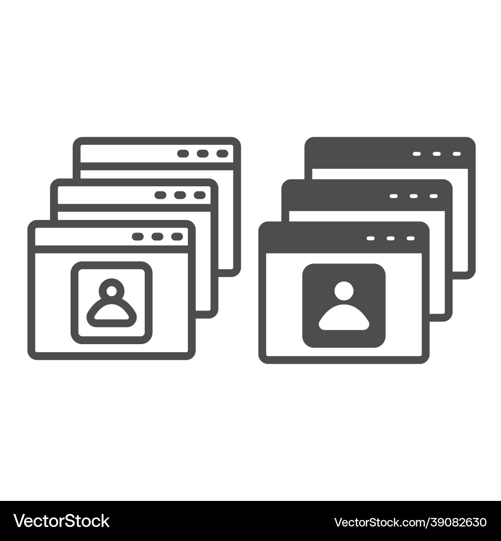 Windows with user profile button account log Windows with user profile button account log vector image