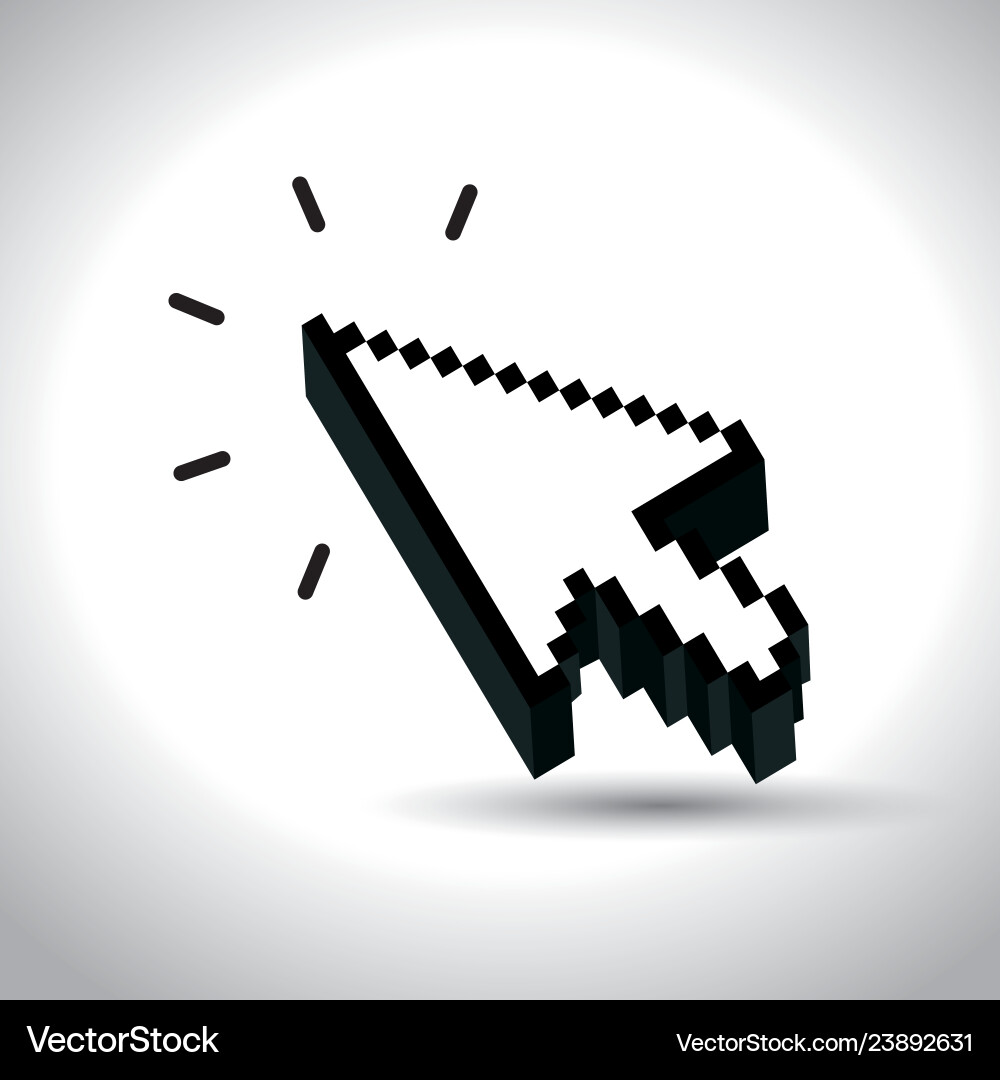 Arrow pixel cursor interface icon vector image