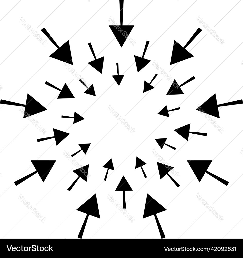 Arrows pointers inward collect intermix gather Arrows pointers inward collect intermix gather vector image