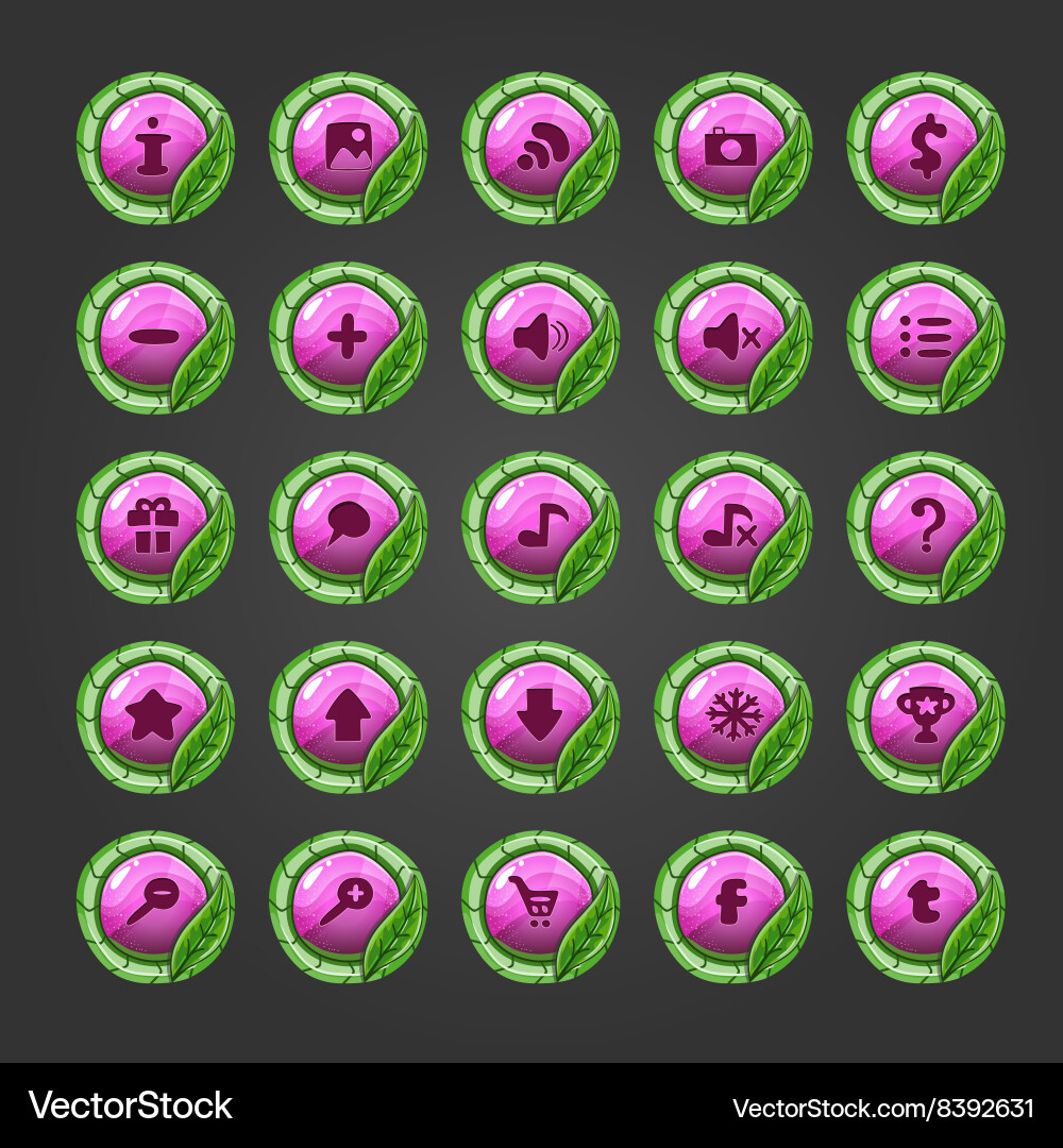 Big set of button for game design-9 vector image