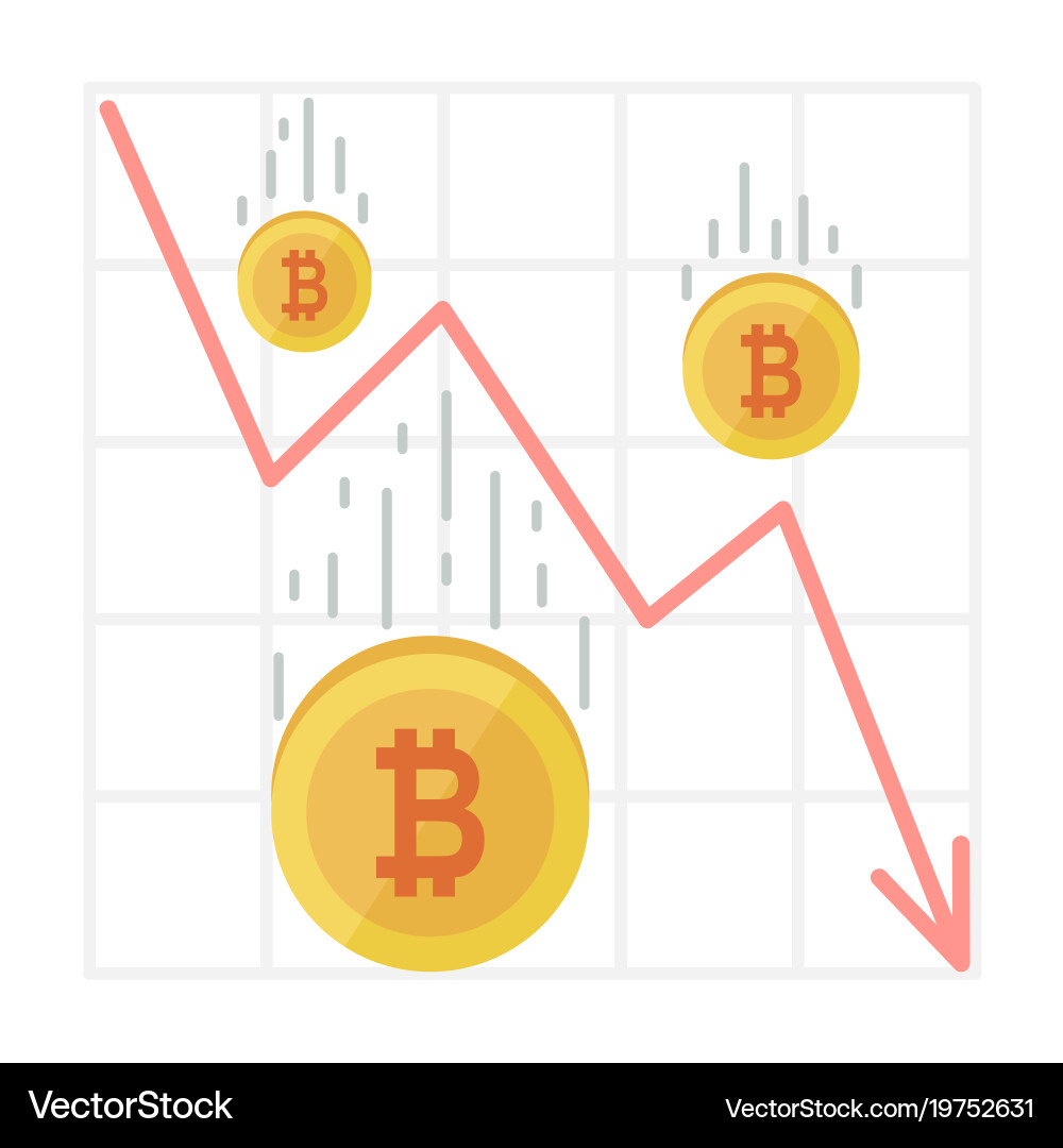 Bitcoin fall chart cryptocurrency decline graph – Royalty-Free Vector |  VectorStock