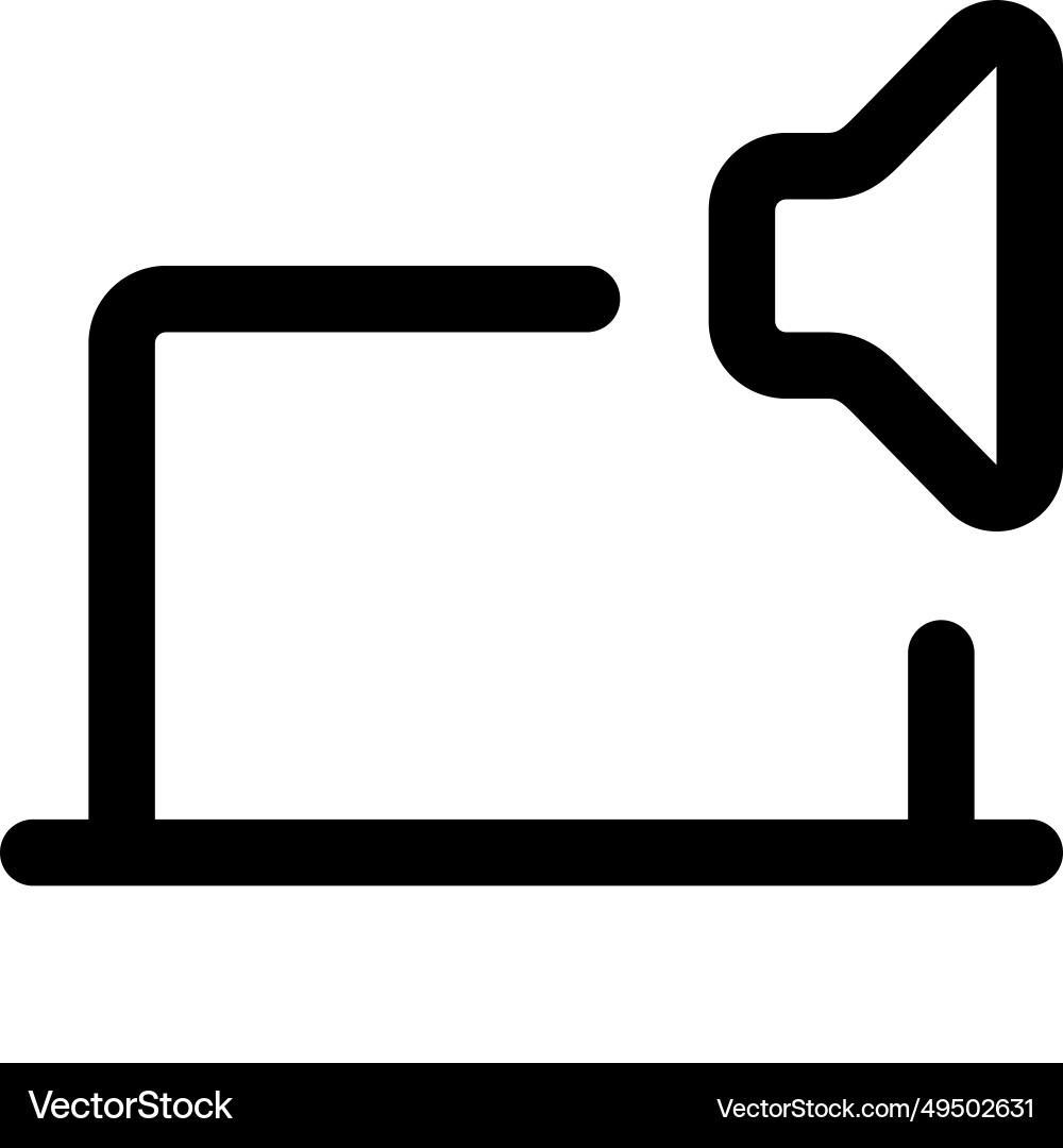 Built-in speakers on laptop for audio output Vector Image