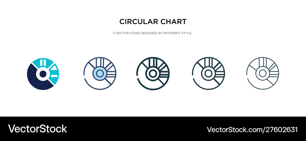 Circular chart icon in different style two Circular chart icon in different style two vector image