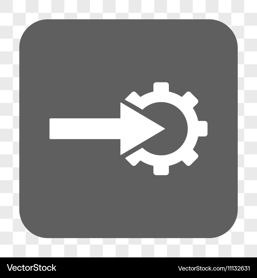 Cog integration rounded square button Vector Image