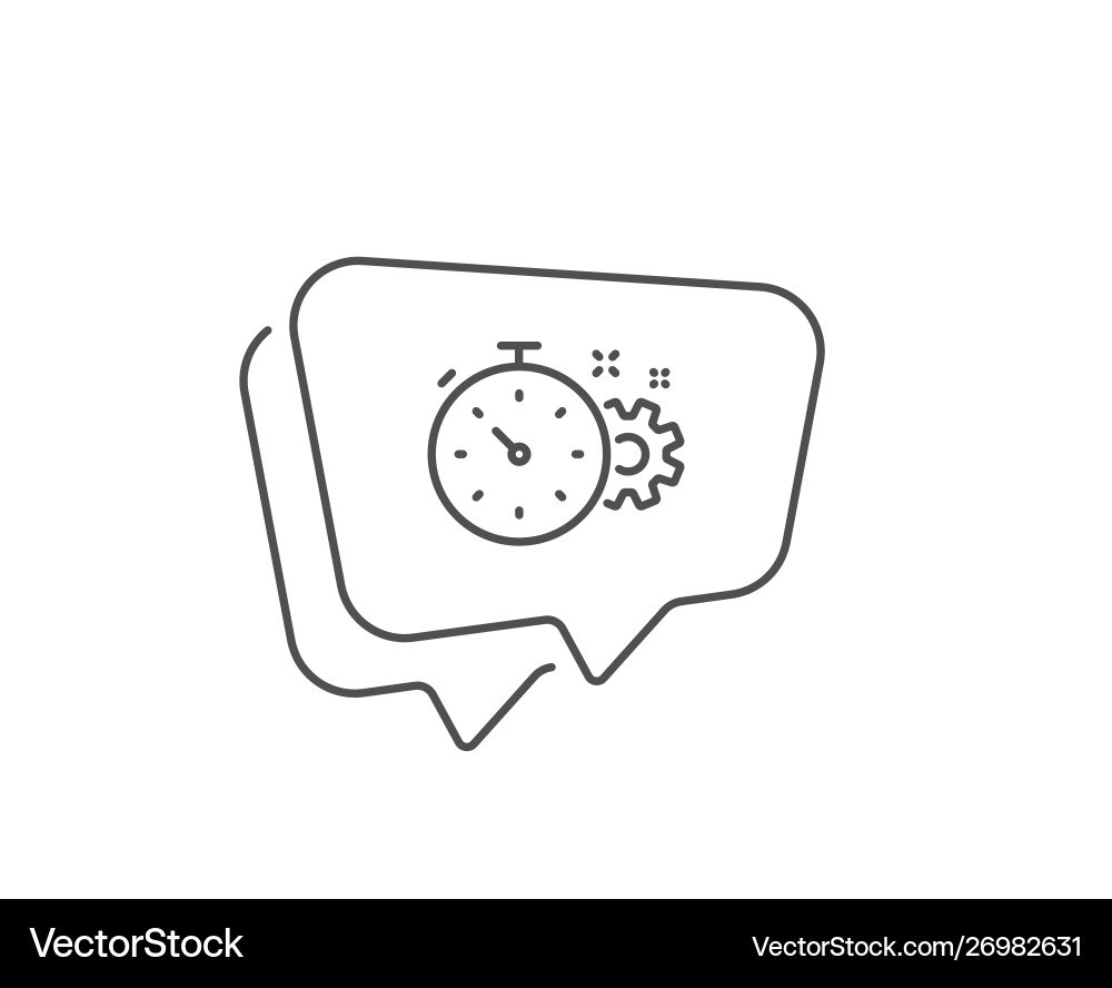 Cogwheel with timer line icon engineering tool vector image