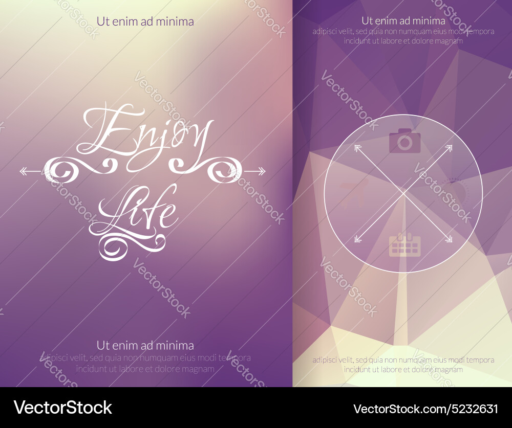 Colored abstract triangle and blurred background vector image