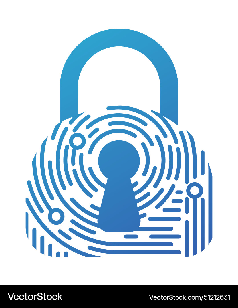Concept network and cyber security in fingerprint Concept network and cyber security in fingerprint vector image