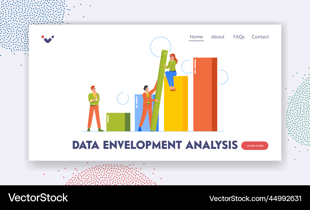 Data envelopment analysis landing page template Data envelopment analysis landing page template vector image