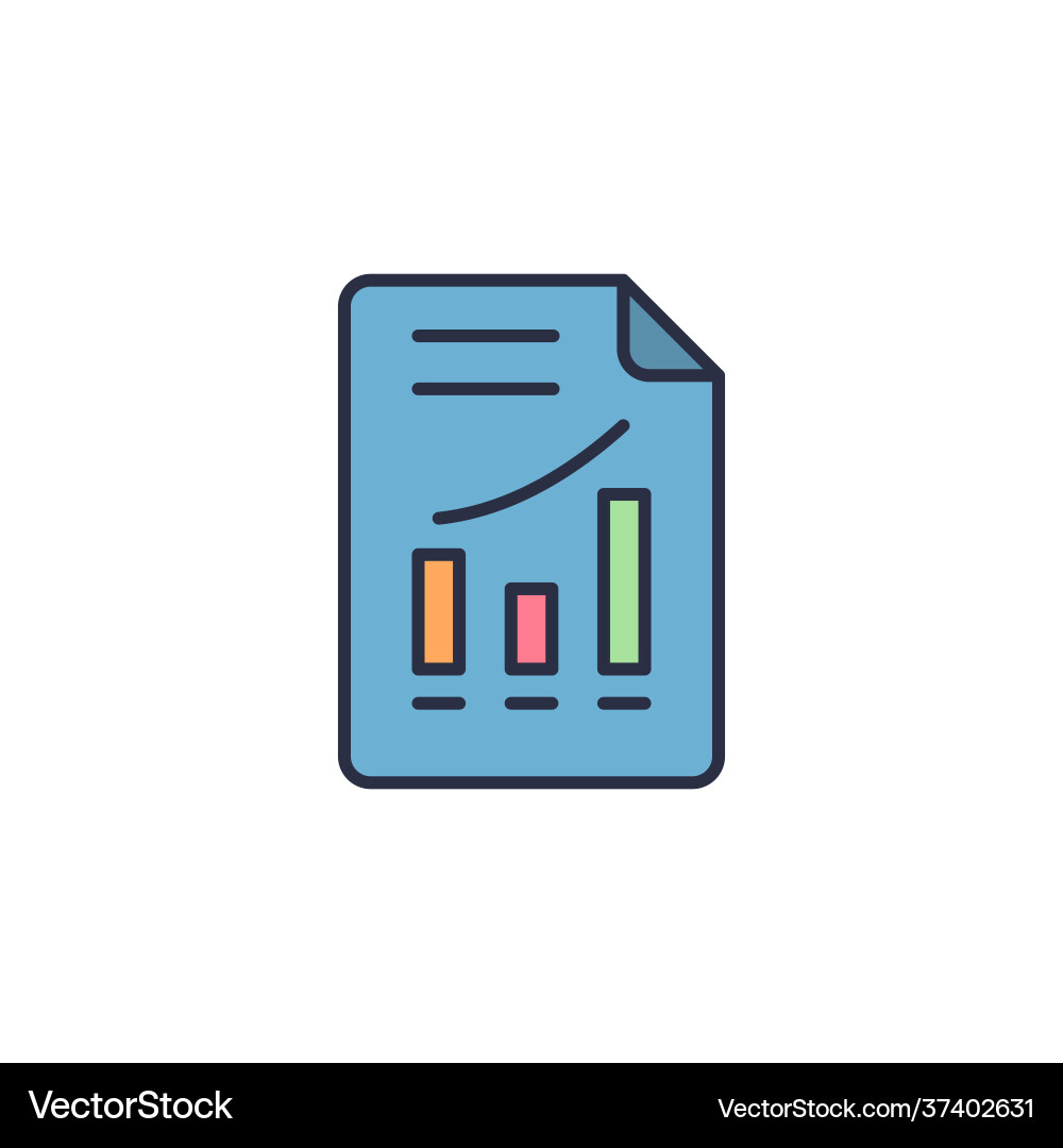 Document with graph chart Vector Image