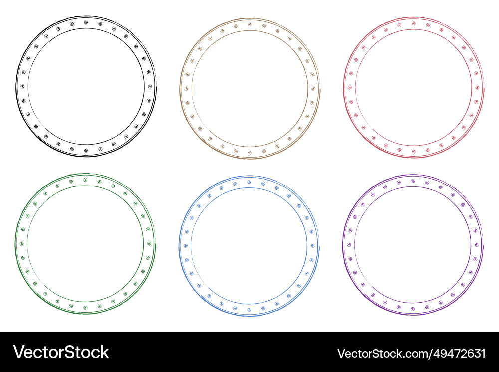 Isolated set of colored stamps with snowflakes Isolated set of colored stamps with snowflakes vector image
