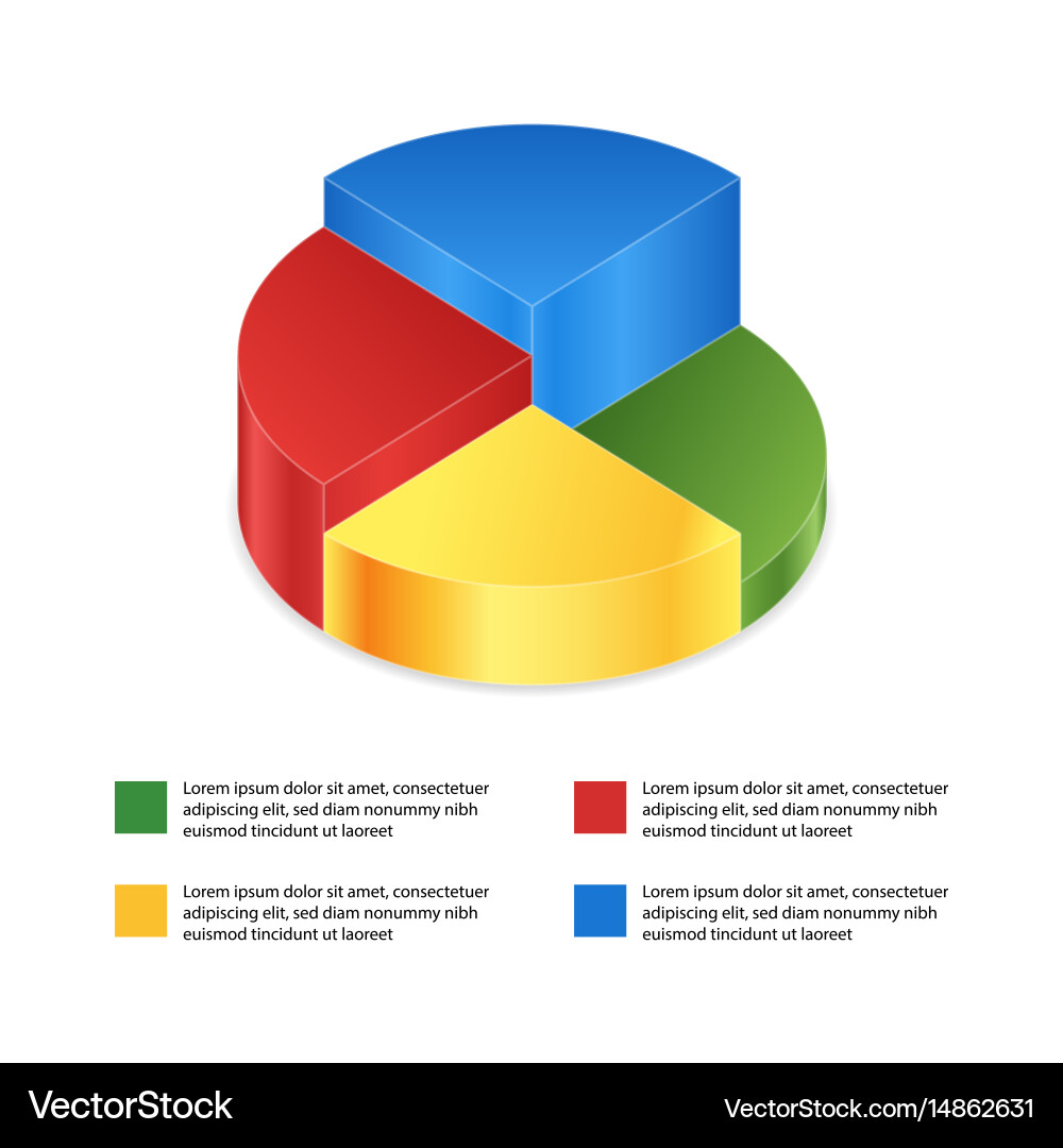 Isometric Pie Chart Data Visualization vector image