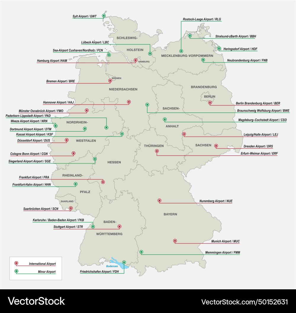 Karte der wichtigsten Flughäfen Deutschland Karte der wichtigsten Flughäfen Deutschland vektorbild