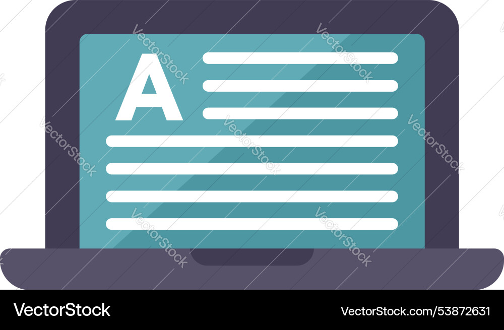 Laptop displaying text editing software interface Laptop displaying text editing software interface vector image