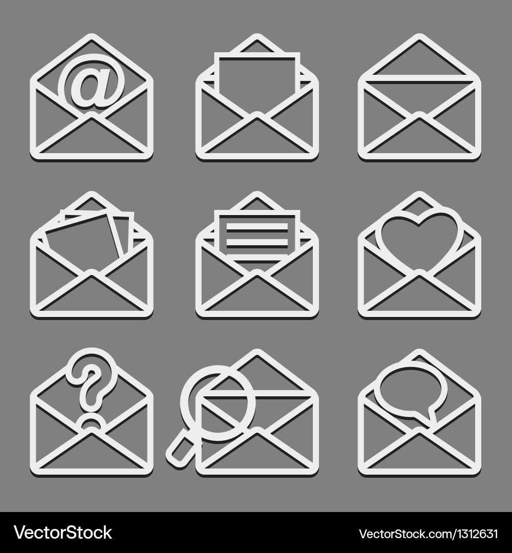 Mail Envelope Icon Set vector image