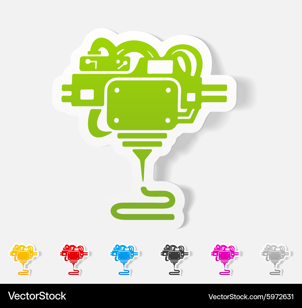Realistic design element three d printer Vector Image