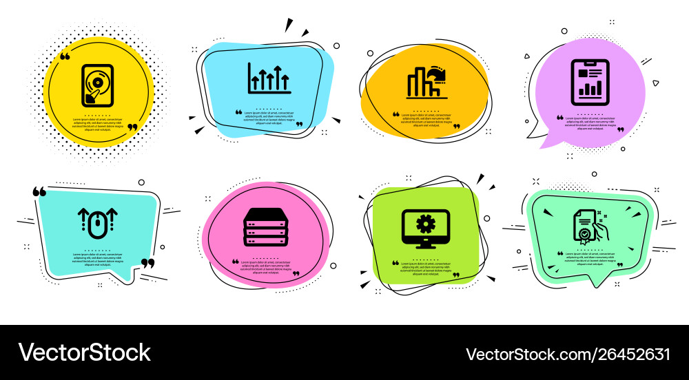 Report document servers and decreasing graph Report document servers and decreasing graph Vector Image