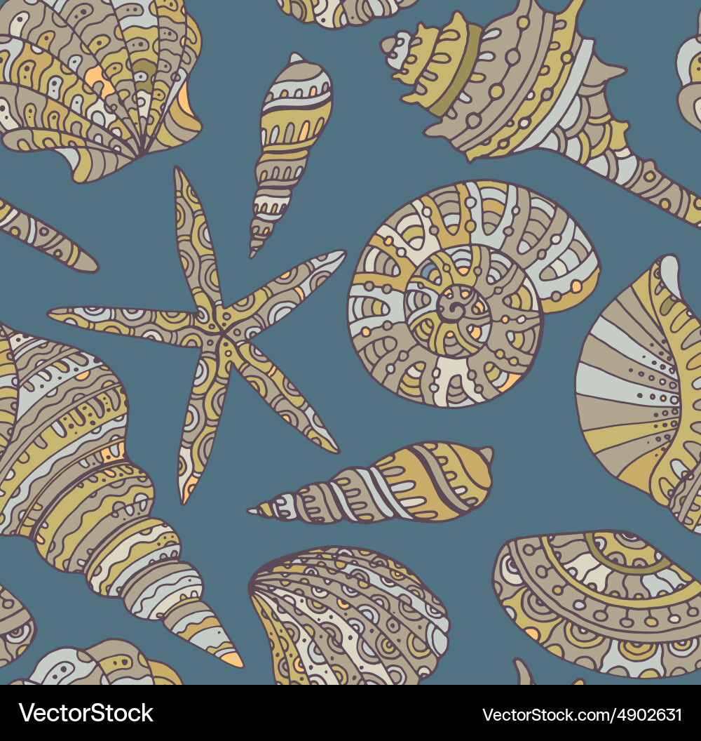 Seashell Pattern - Tropical Seas vector image