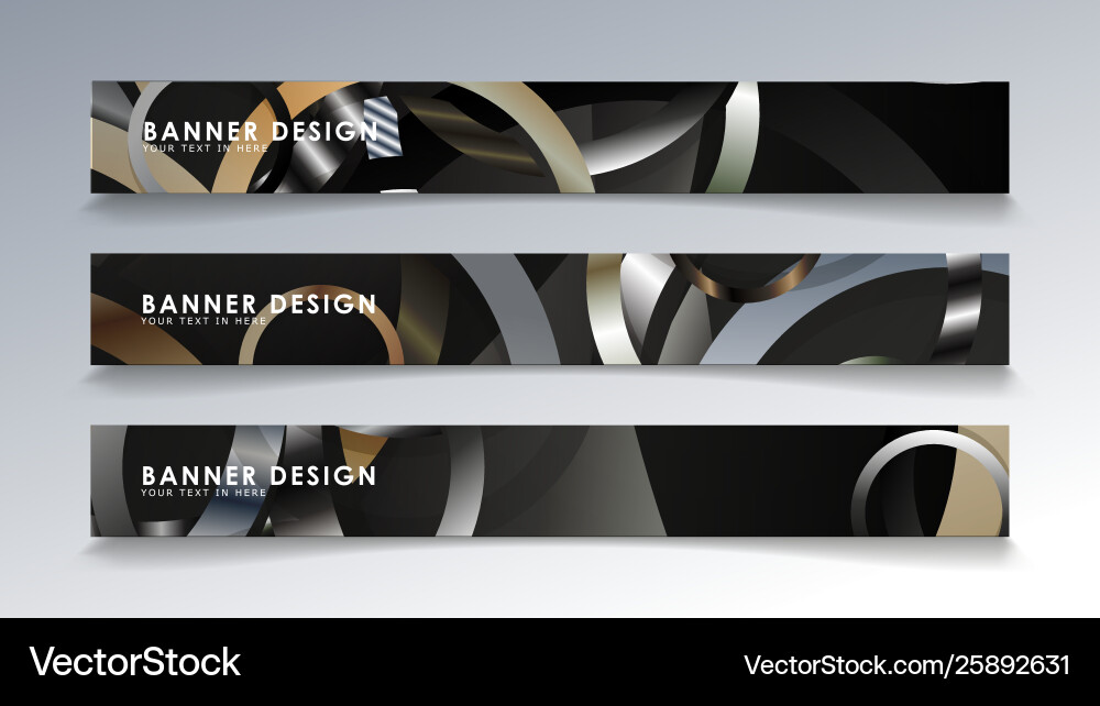 Set rectangular banner with a circle background vector image
