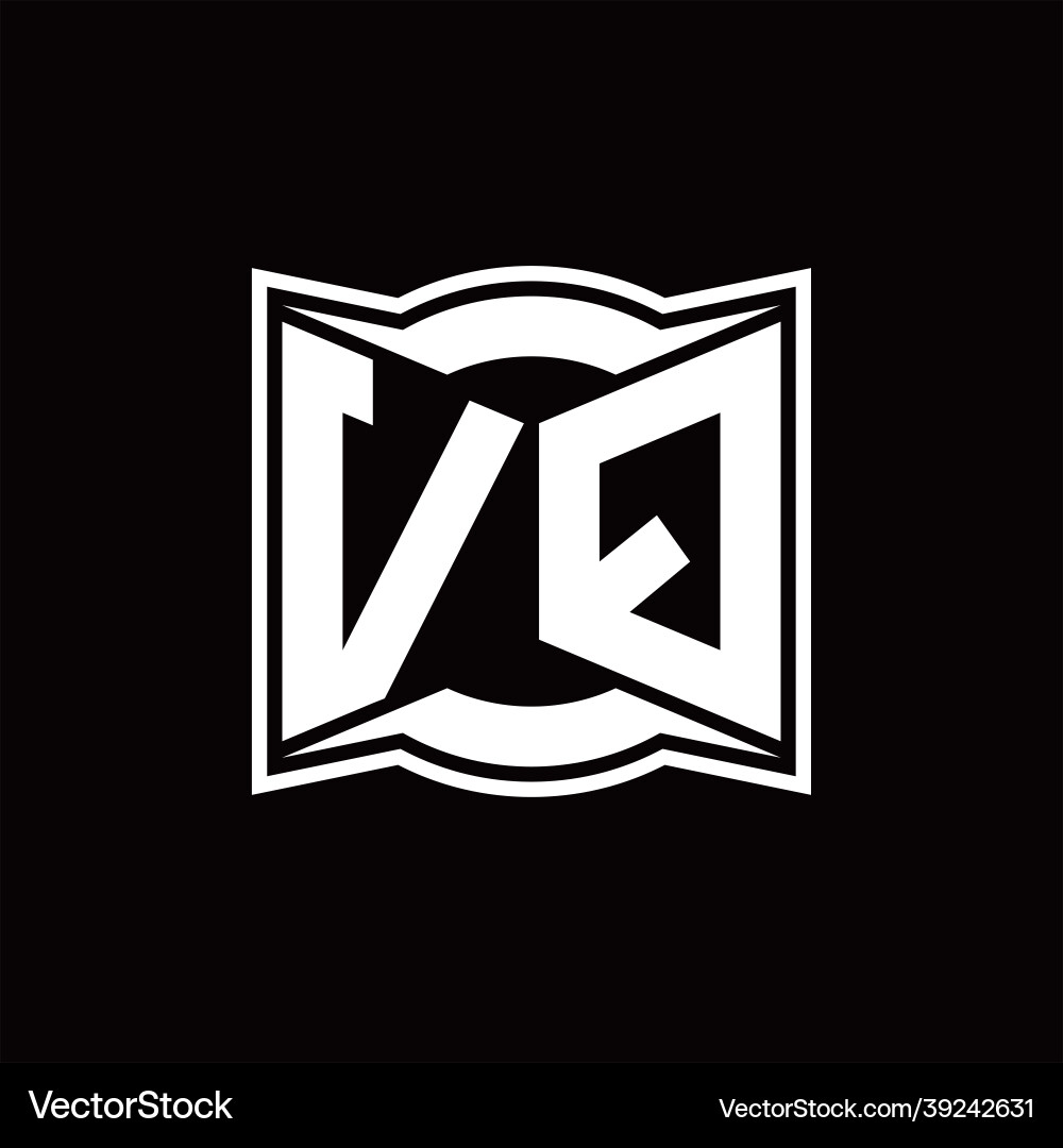 Vq logo monogram with abstract shape design vector image