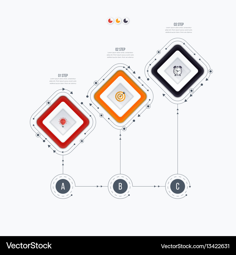 Workflow Diagram Template - Square Options vector image