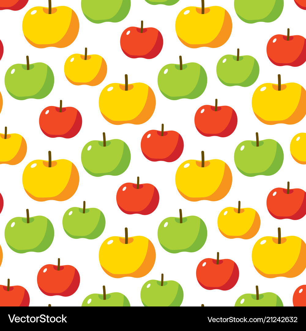 Apples seamless pattern vector image