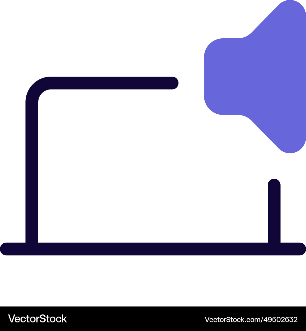 Built-in speakers on laptop for audio output Vector Image