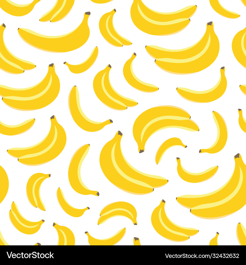 Different size banana pattern on white background Different size banana pattern on white background vector image