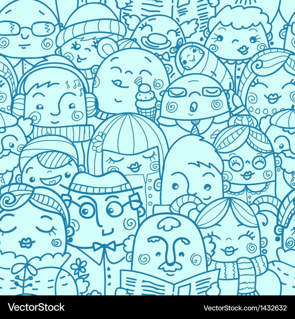 Diverse Crowd Pattern Vector Image