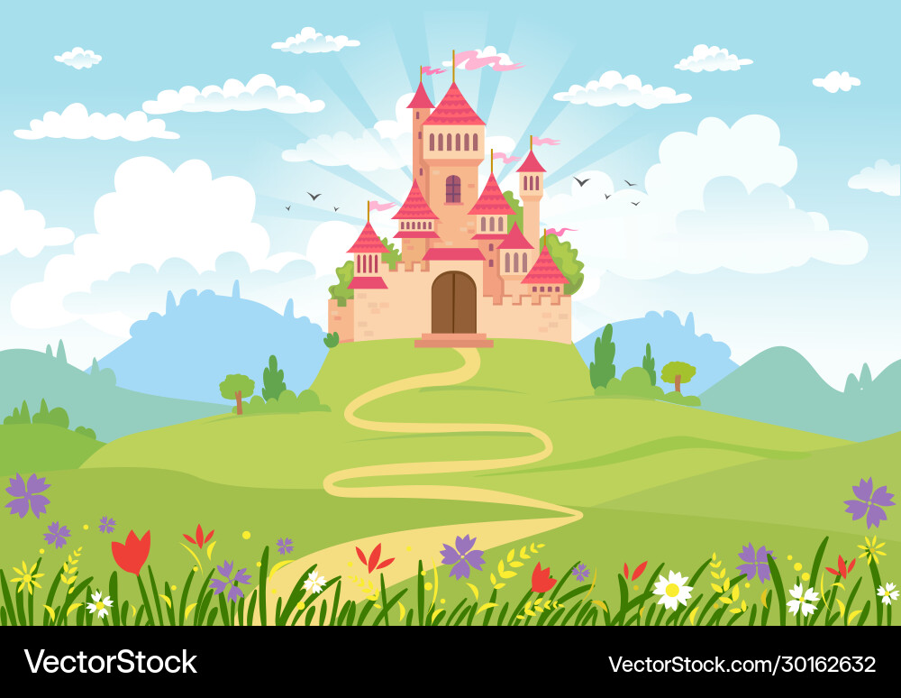 Fairy tale castle Royalty Free Vector Image - VectorStock