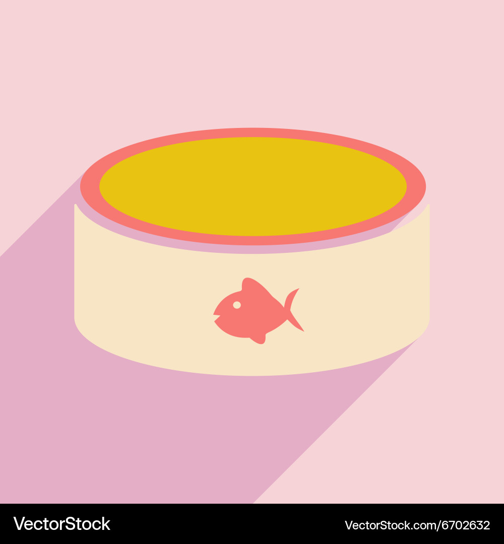 Flat with shadow icon and mobile application cat Vector Image