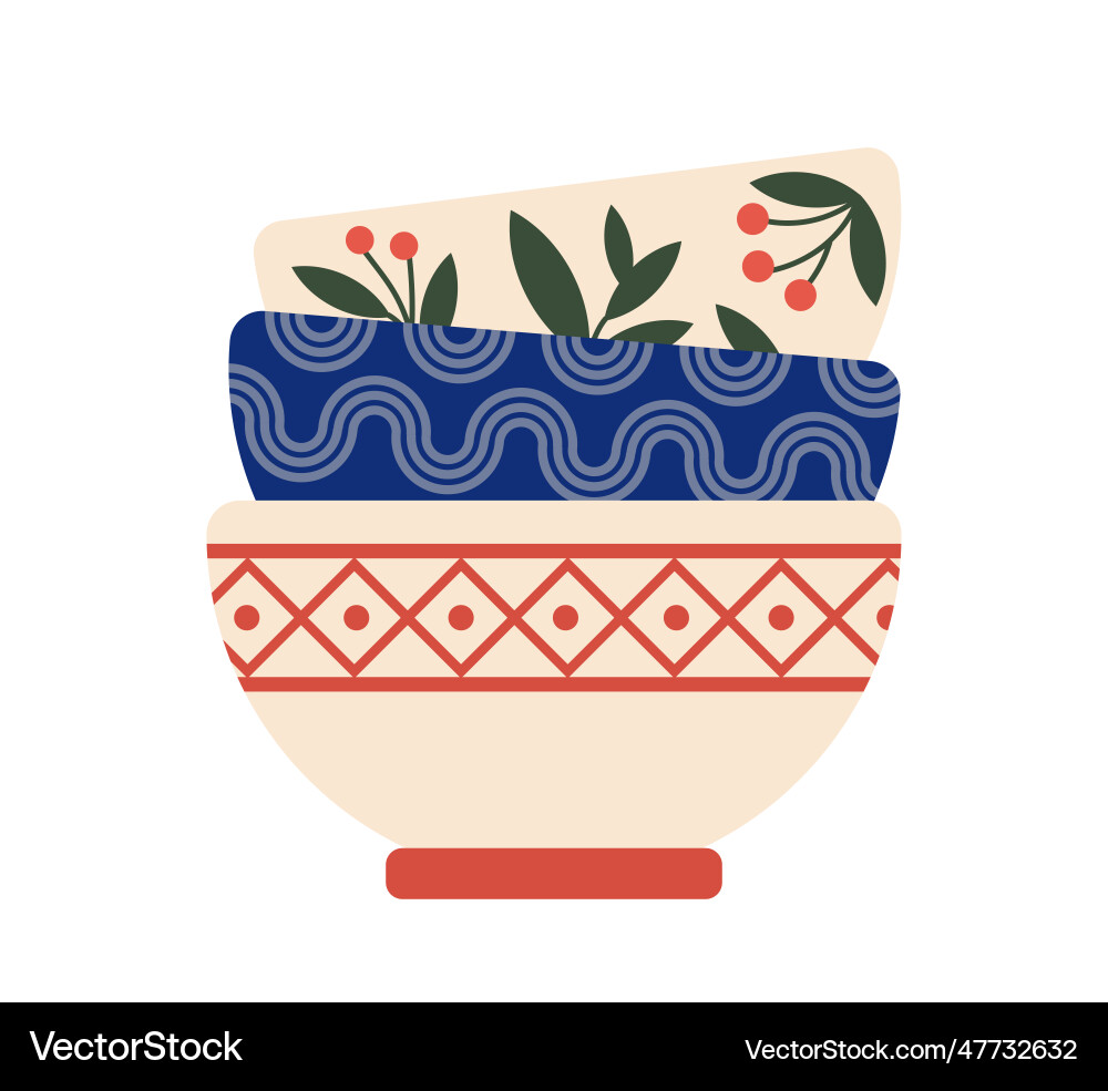 Handmade pottery with ancient patterns Handmade pottery with ancient patterns vector image