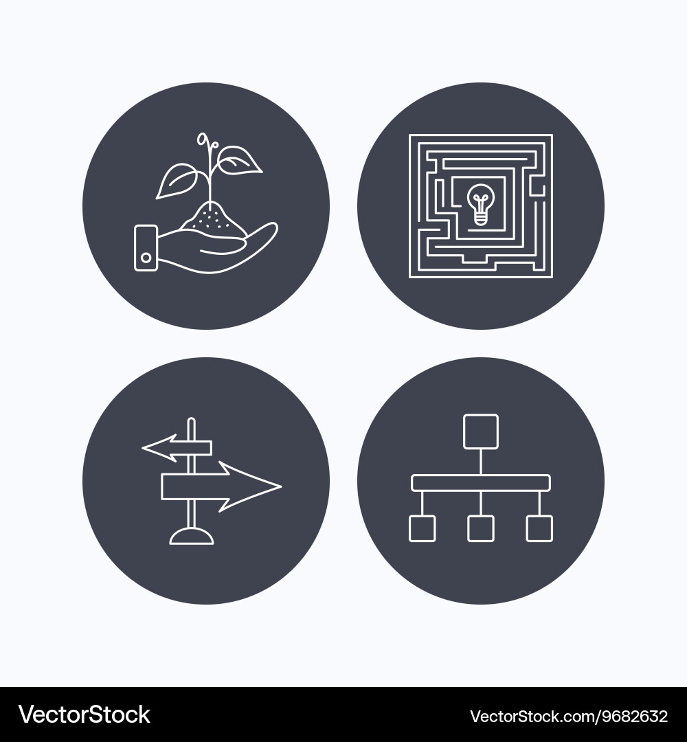 Hierarchy save nature and direction arrow icon vector image