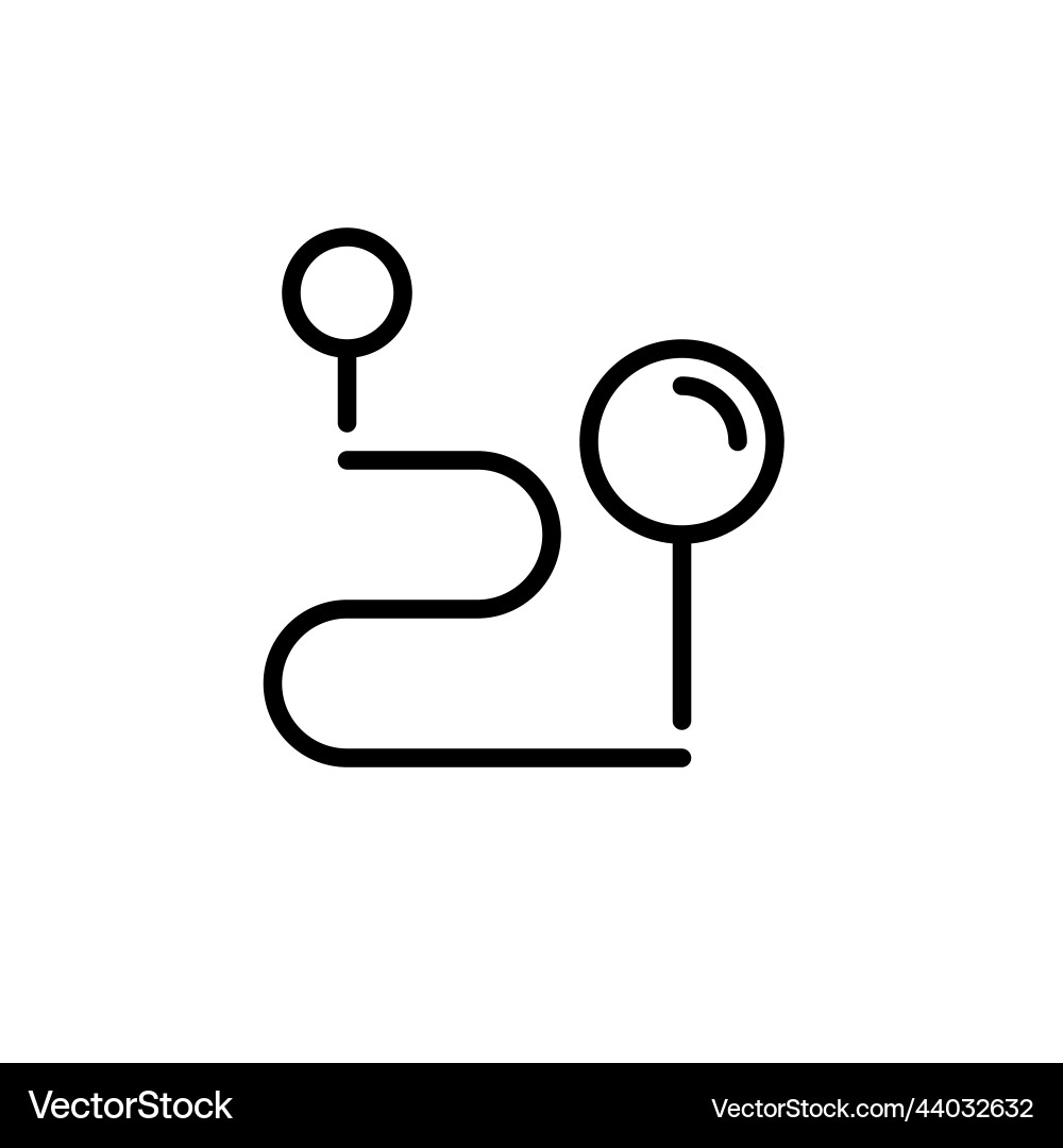 Navigation path outline route between two Navigation path outline route between two vector image