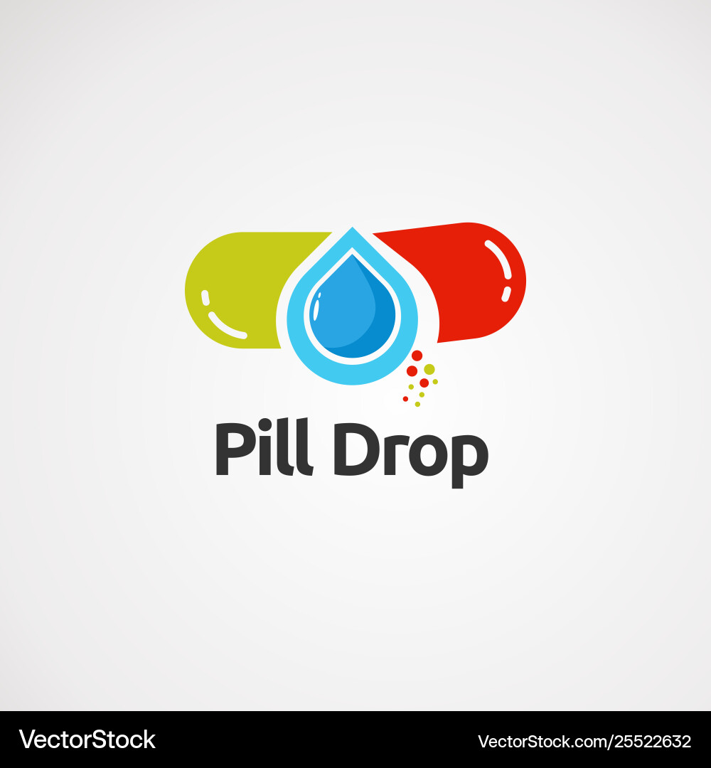Pill drop logo with simple concept icon element Pill drop logo with simple concept icon element vector image