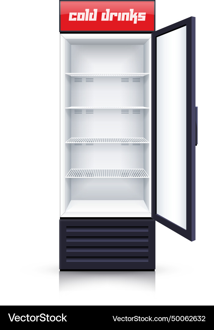 Refrigerator empty open realistic Vector Image