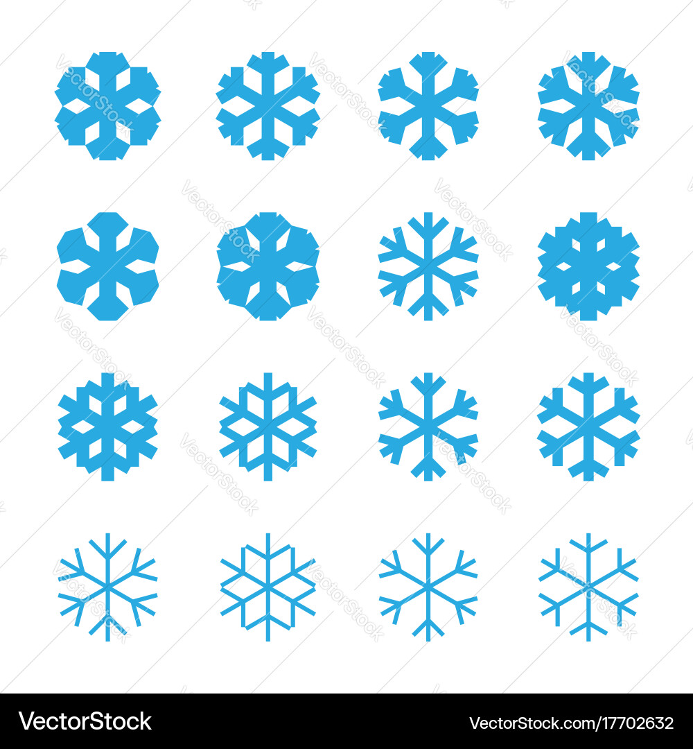 Snowflake Icon Set Vector Image