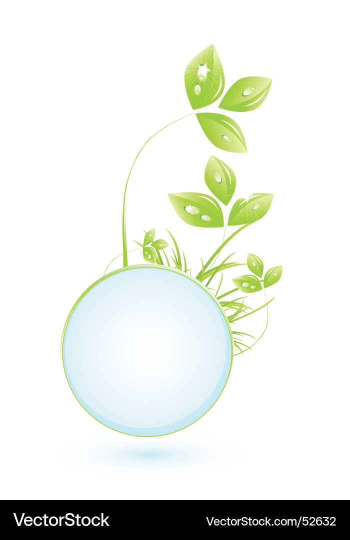 Sphere with Green Leaves Vector Image