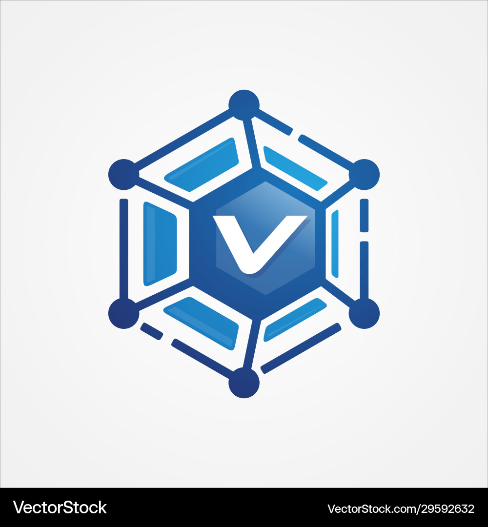 Technology design orbit shape hexagon Technology design orbit shape hexagon vector image