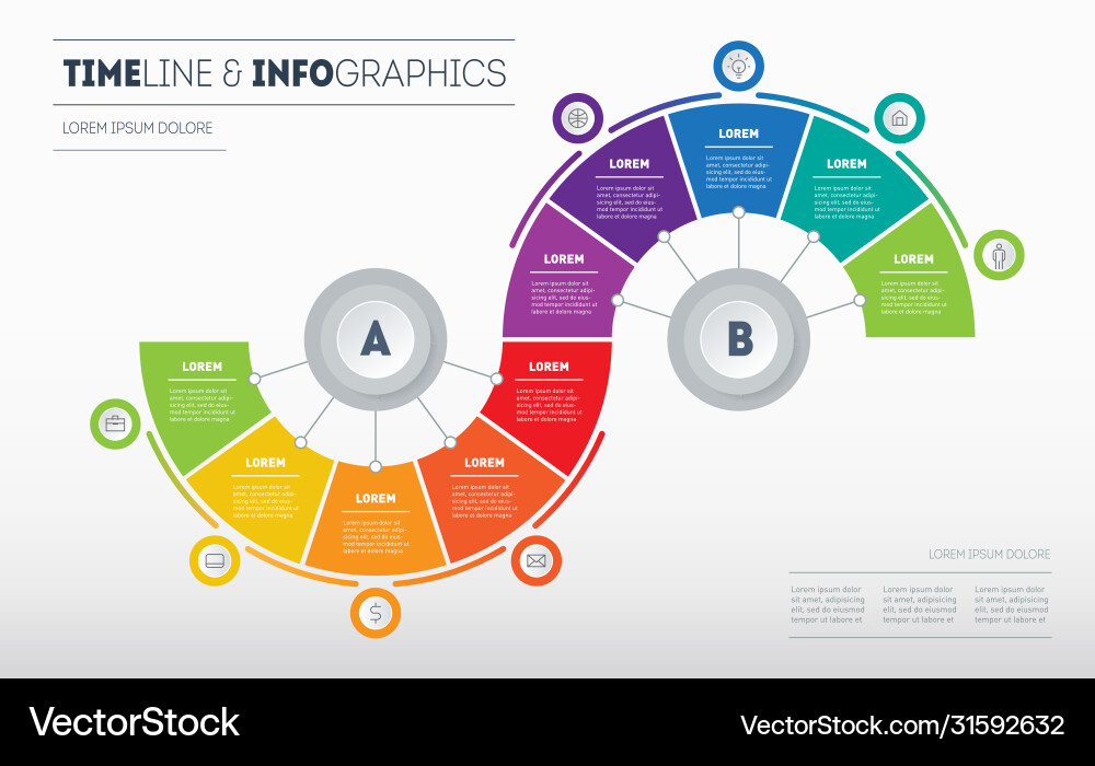 Ten Part Infographic - Segmented Layout vector image