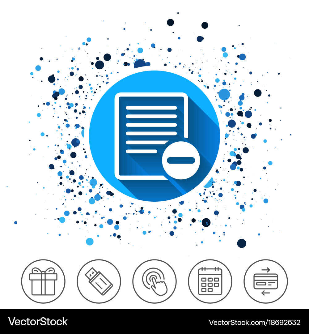 Text file sign icon delete document symbol vector image