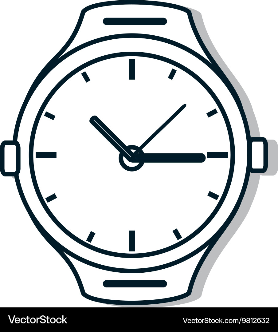 Time and clock line icon design vector image