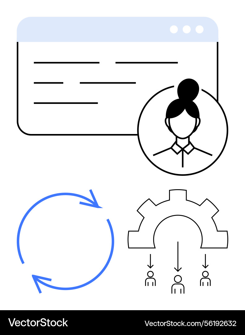 User profile workflow automation and process User profile workflow automation and process vector image