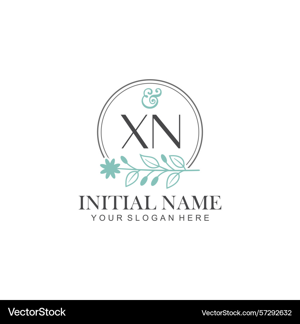 Xn initial logo templates with botanical elements Xn initial logo templates with botanical elements Vector Image