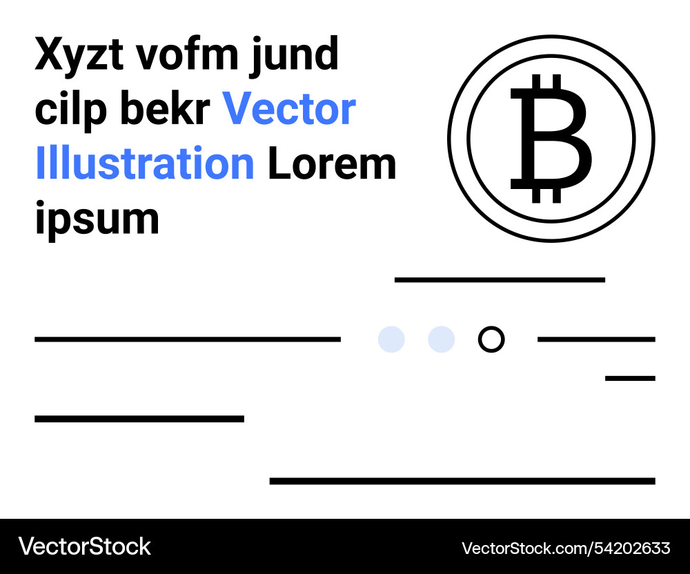 Abstract bitcoin symbol and text blocks Abstract bitcoin symbol and text blocks vector image
